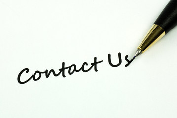 The words Contact Us concepts of help and communication