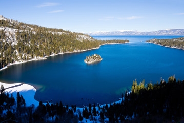 Emerald Bay in winter, Lake Tahoe