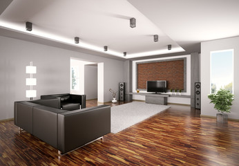 Modern Wohnzimmer 3d