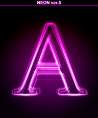 Glowing font. Shiny letter A