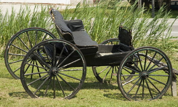 antique cart on display