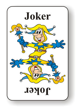 Joker Card Yellow Blue