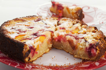 Gourmet Peach and Raspberry Cake