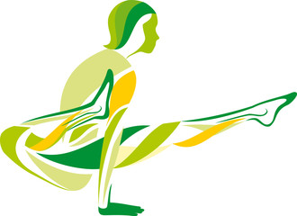 fitness YOGA girls vector