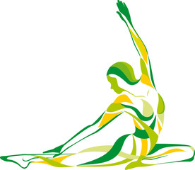 fitness YOGA girls vector