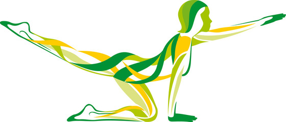 fitness YOGA girls vector