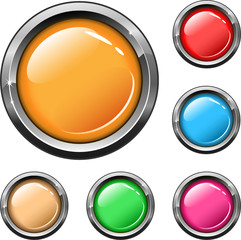 Buttons different colors with metal frame