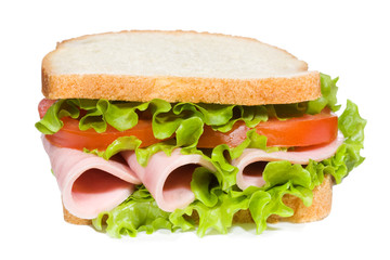 sandwich with ham and vegetables