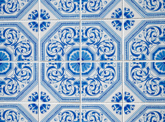 Traditional Portuguese glazed tiles