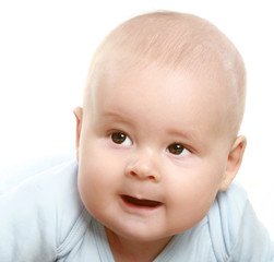 Close-up portrait of young little baby boy