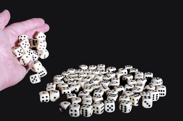 Hand rolling many dices