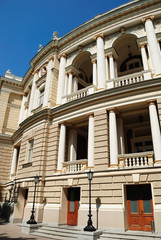 Facade of opera house in Odessa, Ukraine