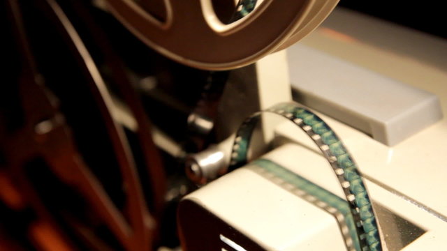 old projector showing film close-up