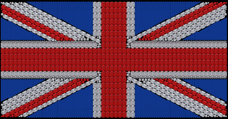 Great Britain Flag Union Jack assembled of diamonds