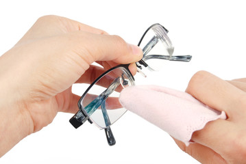 cleaning glasses