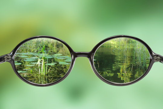 veiw throughf a glasses
