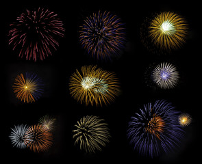 Compilation of fireworks