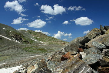 Mountainous landscape in Caucasus