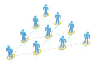 Team hierarchy. 3d rendered illustration.