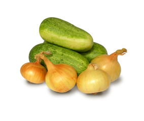 Cucumbers and onions.