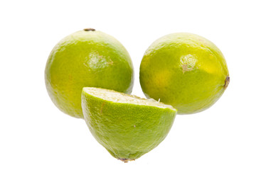 Lime on white background