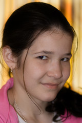 dreaming brunette child