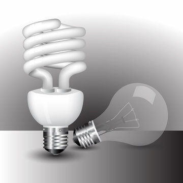 economy light bulb and old bulb
