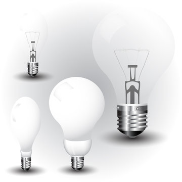 realistic vector-illustration of a economy light bulb collection