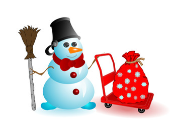 Vector illustration the Christmas snowman