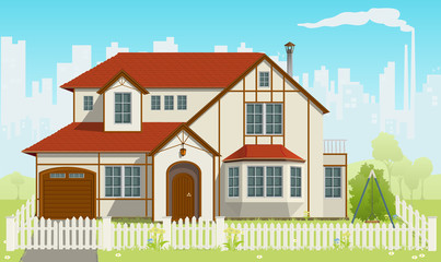 Family House. Vector illustration. EPS8