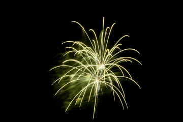 Feuerwerk in Gr&uuml;n