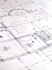 Closeup of architectural plan