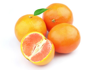 Tangerines  with leaves