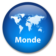 Bouton Web MONDE (global international tour planète terre carte)