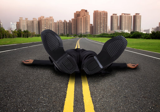 businessman tired and Exhausted
