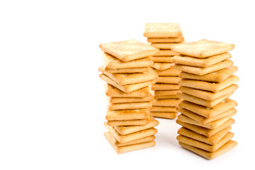 three stacks of cookie