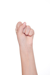 Female gestures, isolated on white