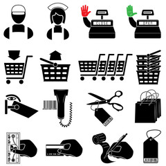 Supermarket icon set