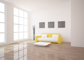 white interior composition