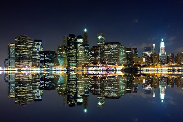 New York, Manhattan at night