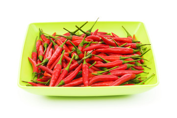 Hot peppers isolated on the white background