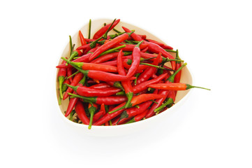 Hot peppers isolated on the white background