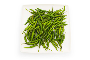 Hot peppers isolated on the white background