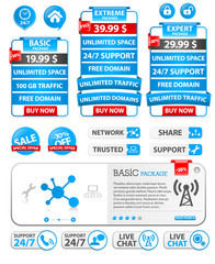 Webdesign elements pack 3 with silver and blue color