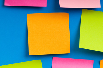 Reminder notes on the bright colorful paper