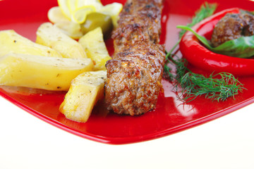 beef meat balls with peppers
