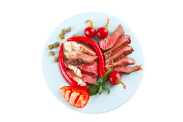 main course served on blue