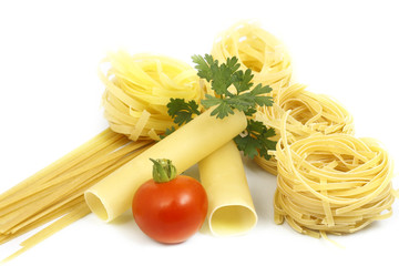pasta with greens and tomato