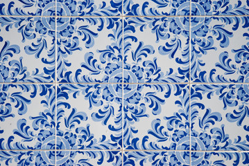 Traditional Portuguese glazed tiles