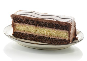 A chocolate fudge layer cake